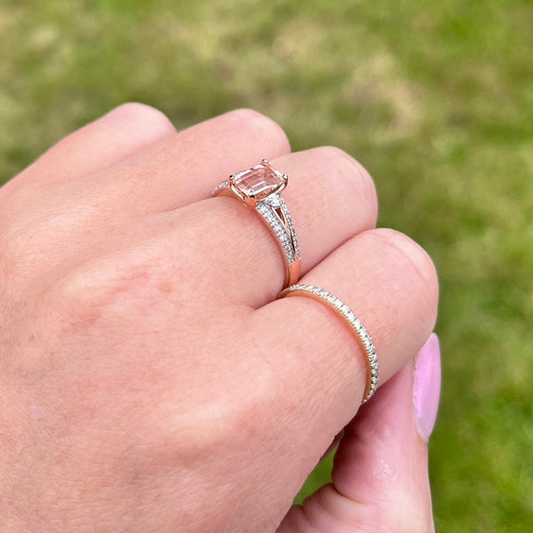 Francis & Gaye 9ct Rose Diamond and Morganite Ring