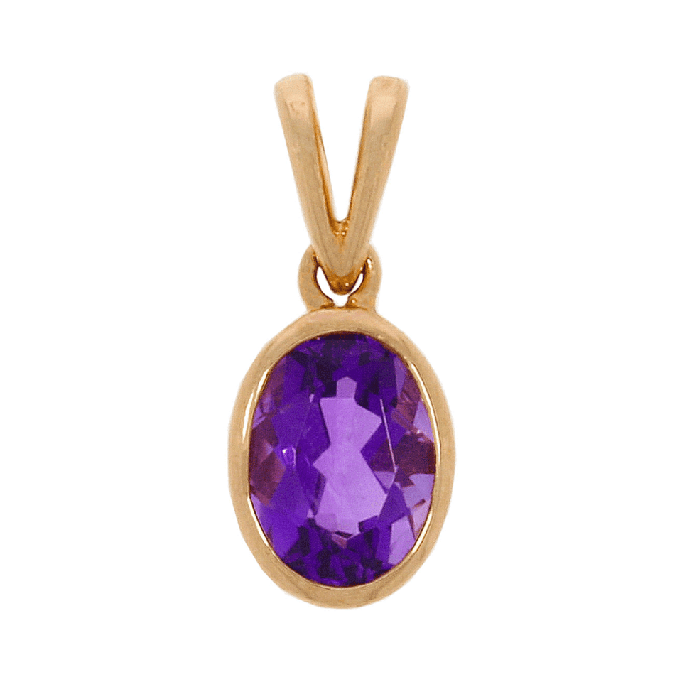 Francis & Gaye 9ct Rose Gold Oval Amethyst Pendant
