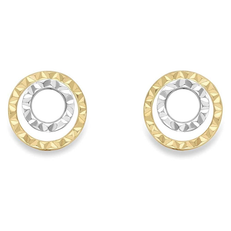 Francis & Gaye 9ct Two Tone Gold Open Circle Earrings