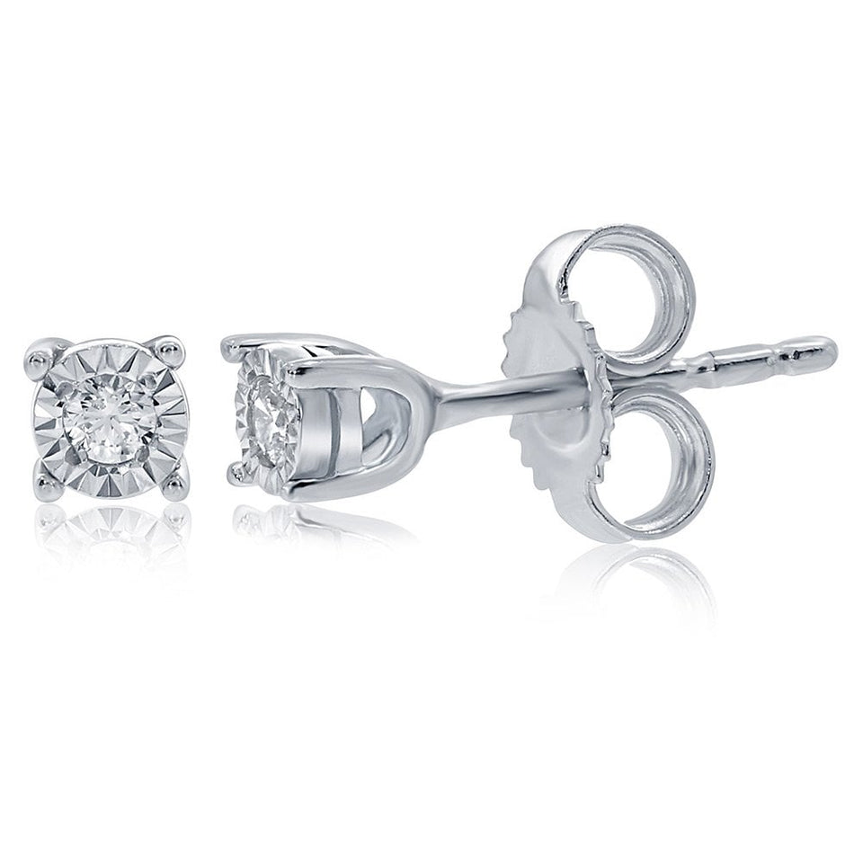 Francis & Gaye 9ct White Gold 0.08ct Diamond Illusion Set Studs