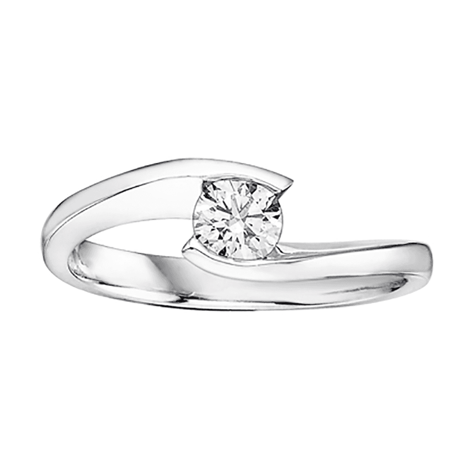Francis & Gaye 9ct White Gold 0.10ct Diamond Twist Ring