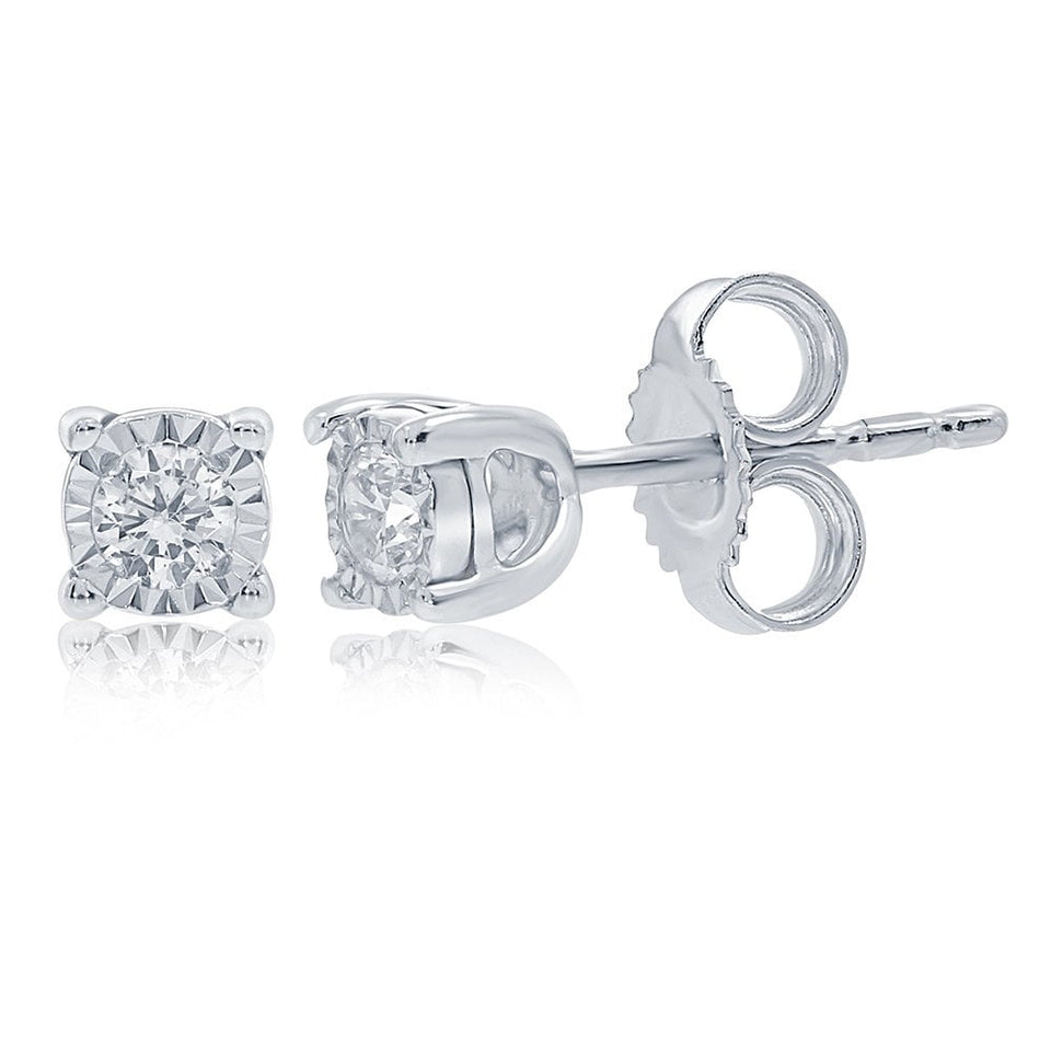 Francis & Gaye 9ct White Gold 0.15ct Diamond Illusion Earring Studs