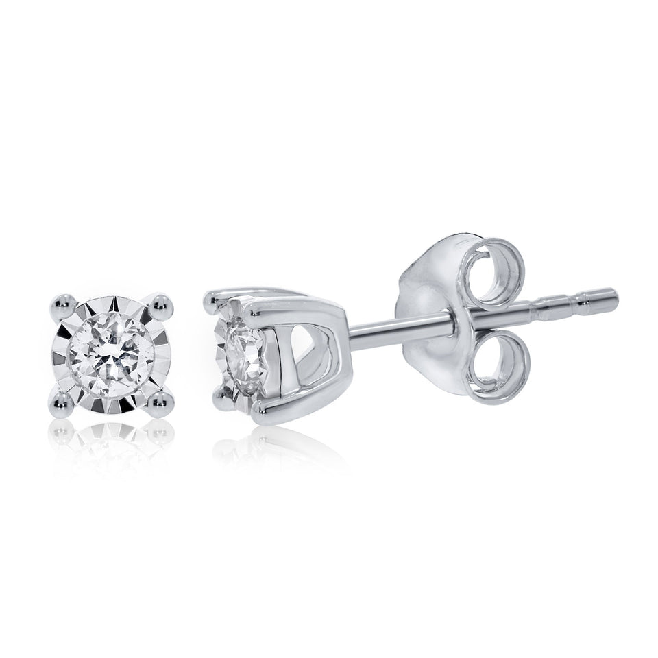 Francis & Gaye 9ct White Gold 0.17ct Diamond Illusion Set Studs