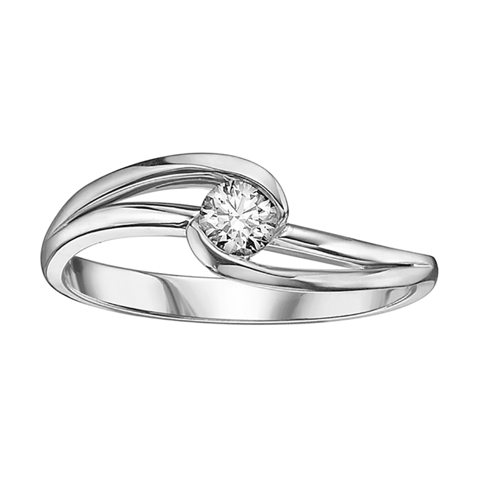 Francis & Gaye 9ct White Gold 0.23ct Diamond Twist Ring