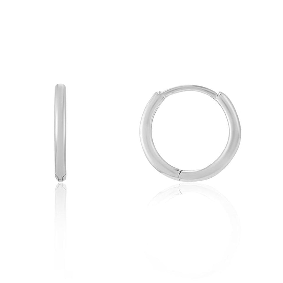 Francis & Gaye 9ct White Gold 15mm Huggie Earring Hoops