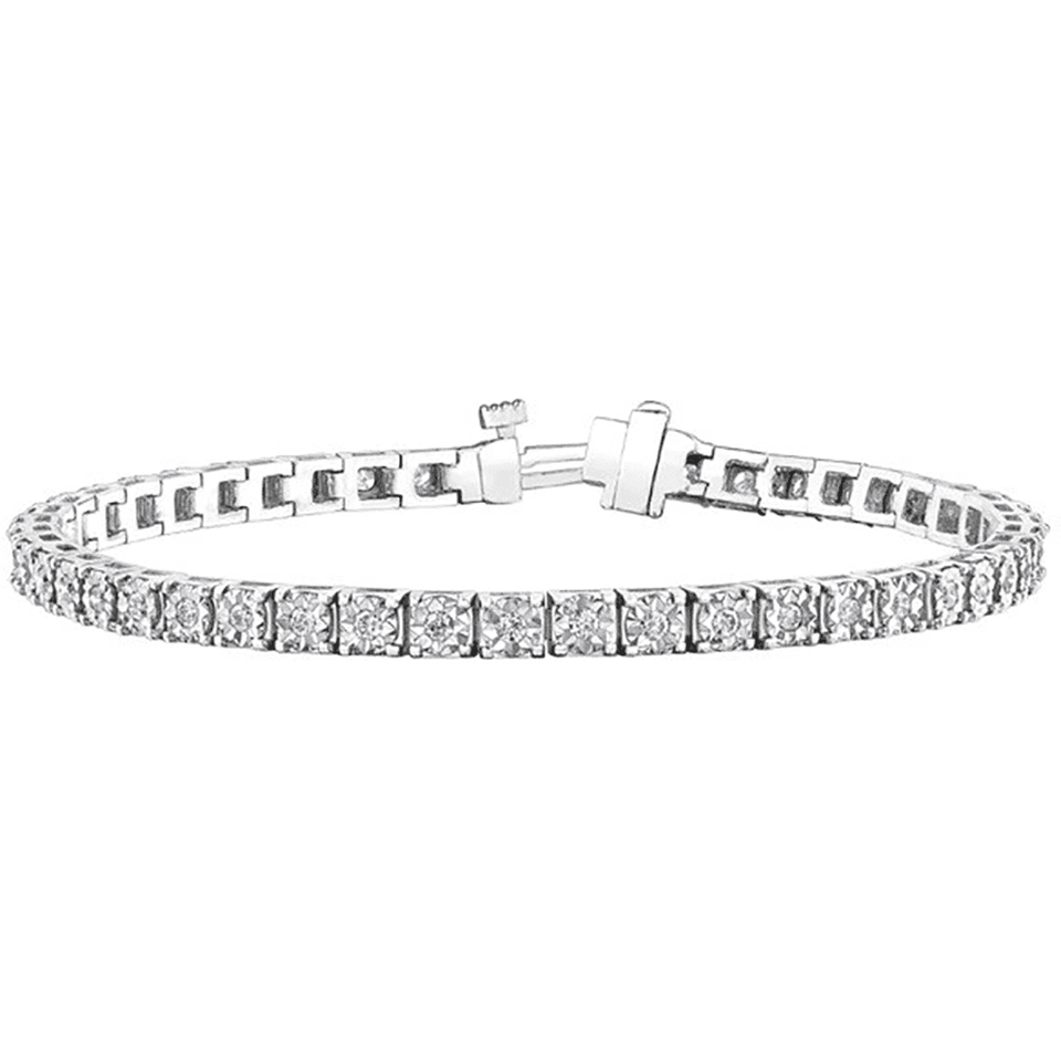 Francis & Gaye 9ct White Gold 1ct Diamond Tennis Bracelet