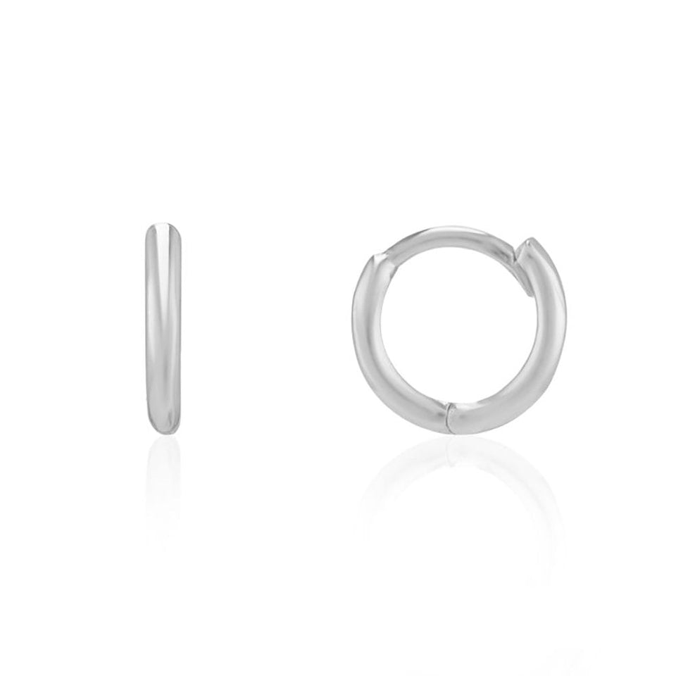 Francis & Gaye 9ct White Gold 8mm Huggie Earring Hoops