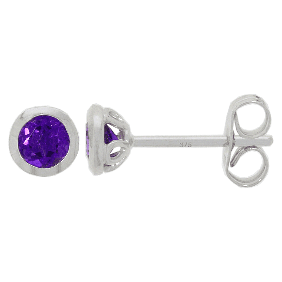 Francis & Gaye 9ct White Gold Amethyst Ear Studs