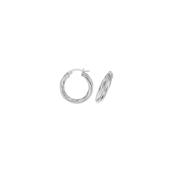 Francis & Gaye 9ct White Gold Braided Hoop Earrings