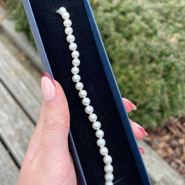 Francis & Gaye 9ct White Gold Clasp 6.5mm Pearl Bracelet