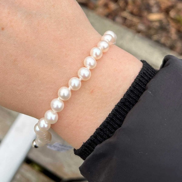 Francis & Gaye 9ct White Gold Clasp 6.5mm Pearl Bracelet