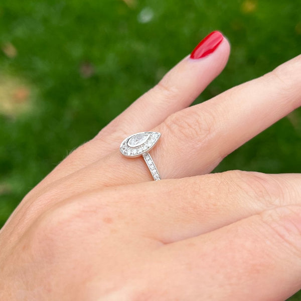 Francis & Gaye 9ct White Gold Diamond Pear Cluster Ring