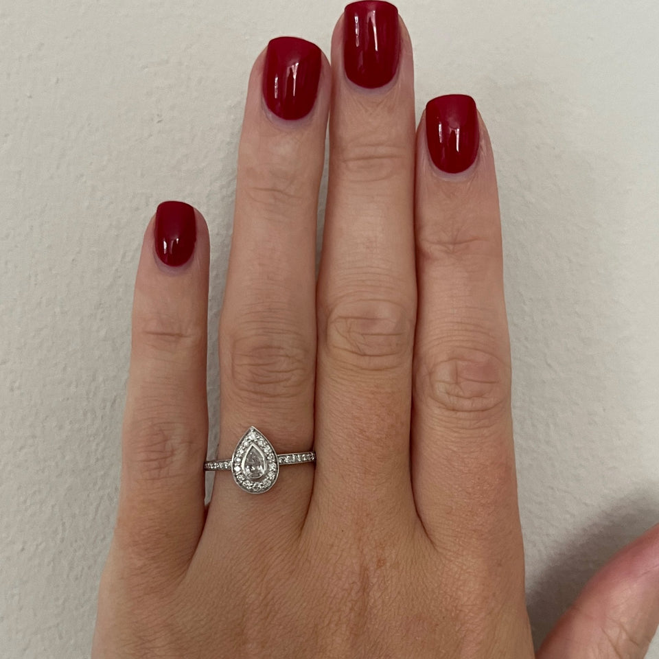 Francis & Gaye 9ct White Gold Diamond Pear Cluster Ring