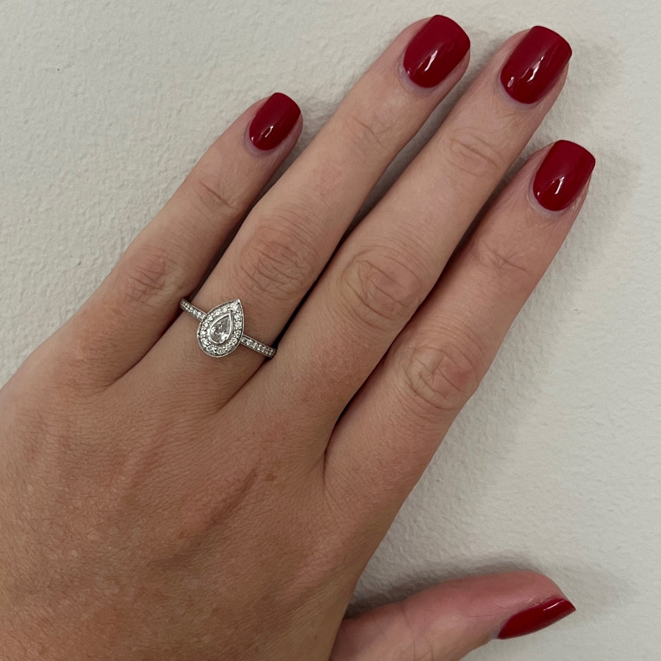 Francis & Gaye 9ct White Gold Diamond Pear Cluster Ring