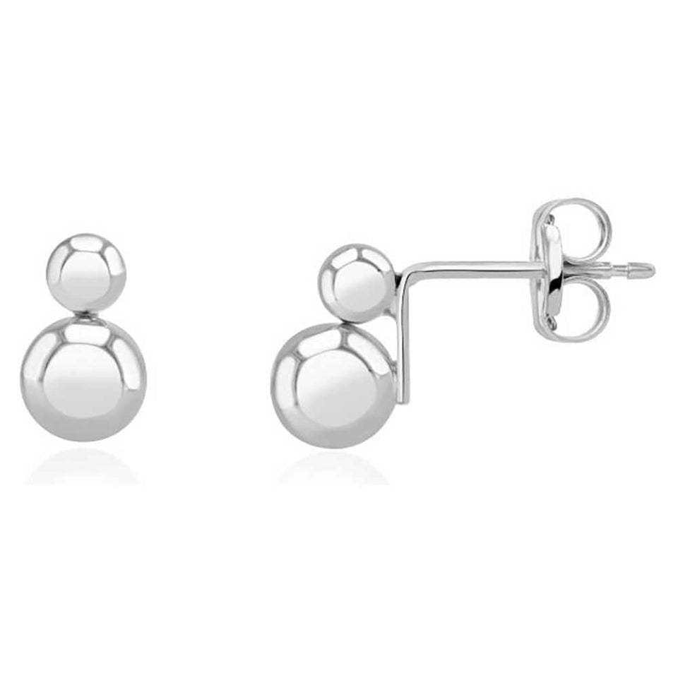 Francis & Gaye 9ct White Gold Double Ball Earring Studs