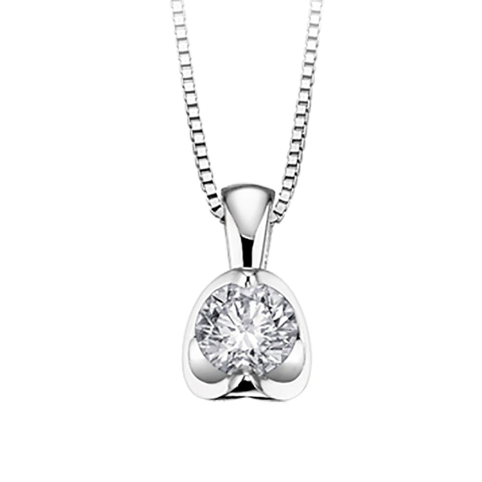 Francis & Gaye 9ct White Gold Half Moon Diamond Pendant