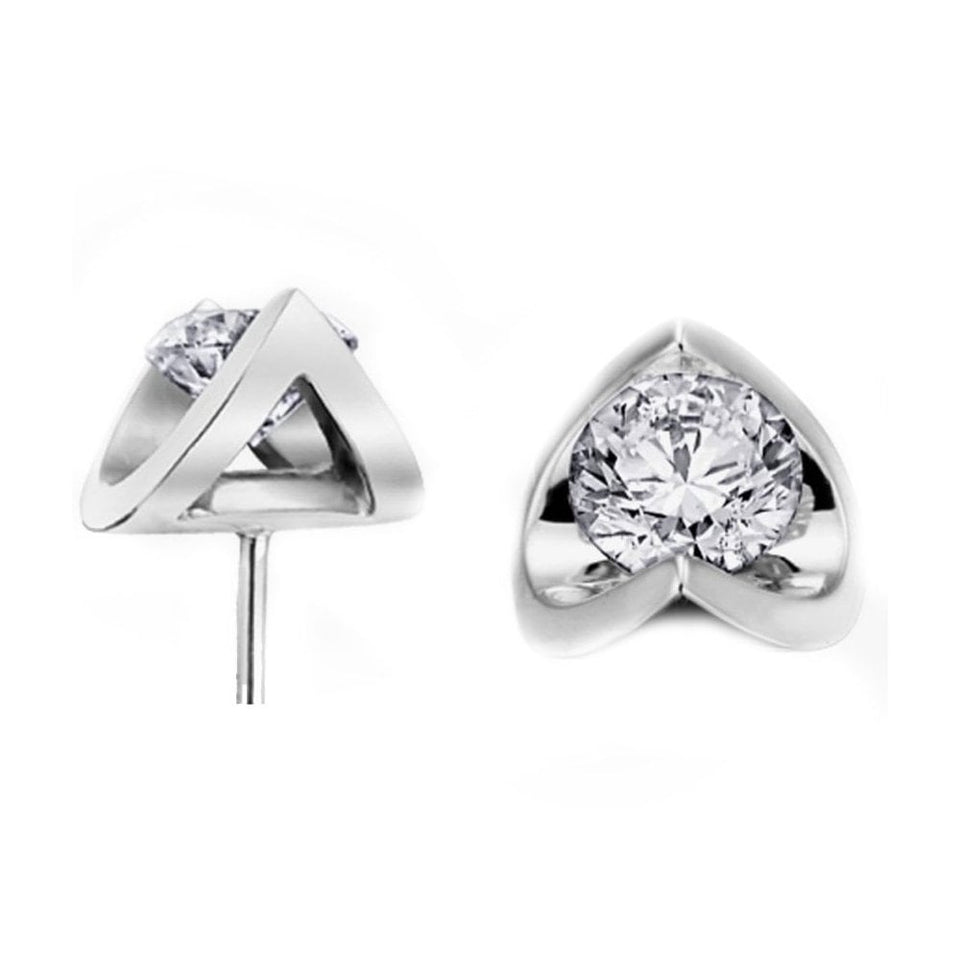Francis & Gaye 9ct White Gold Half Moon Earrings