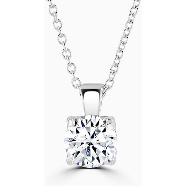 Francis & Gaye 9ct White Gold Laboratory Created Diamond Solitaire Necklace