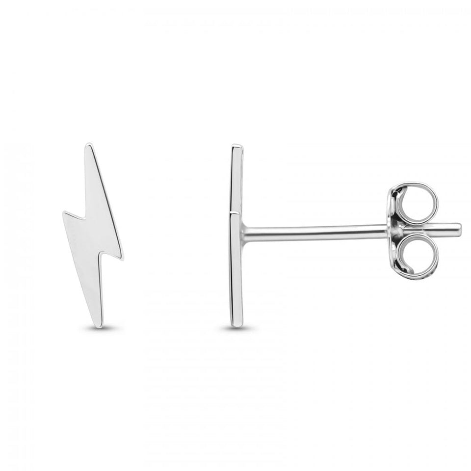 Francis & Gaye 9ct White Gold Lightning Bolt Earring Studs