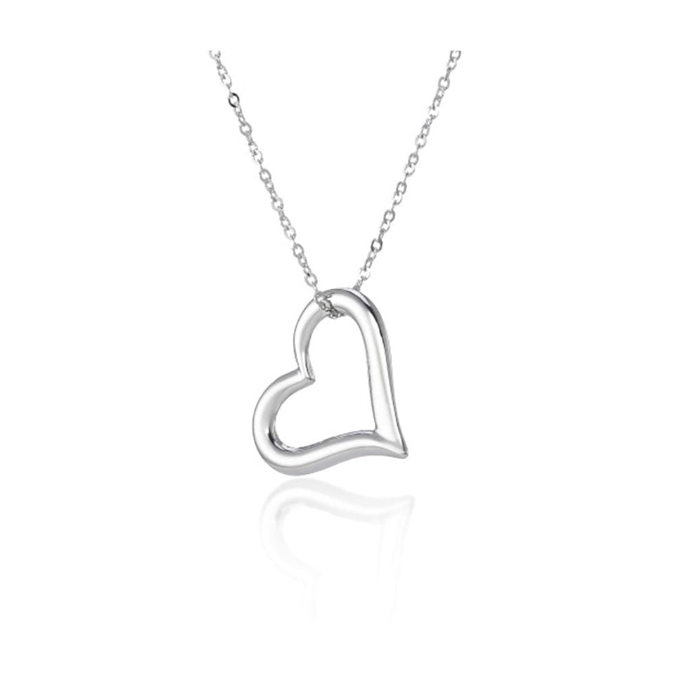Francis & Gaye 9ct White Gold Open Heart Necklace