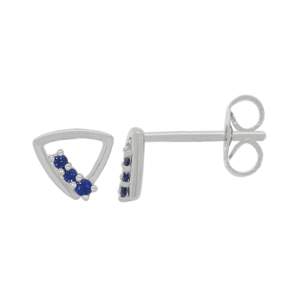 Francis & Gaye 9ct White Gold Open Sapphire Ear Studs