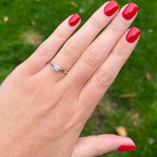 Francis & Gaye 9ct White Gold Princess Cut Diamond Solitaire Ring