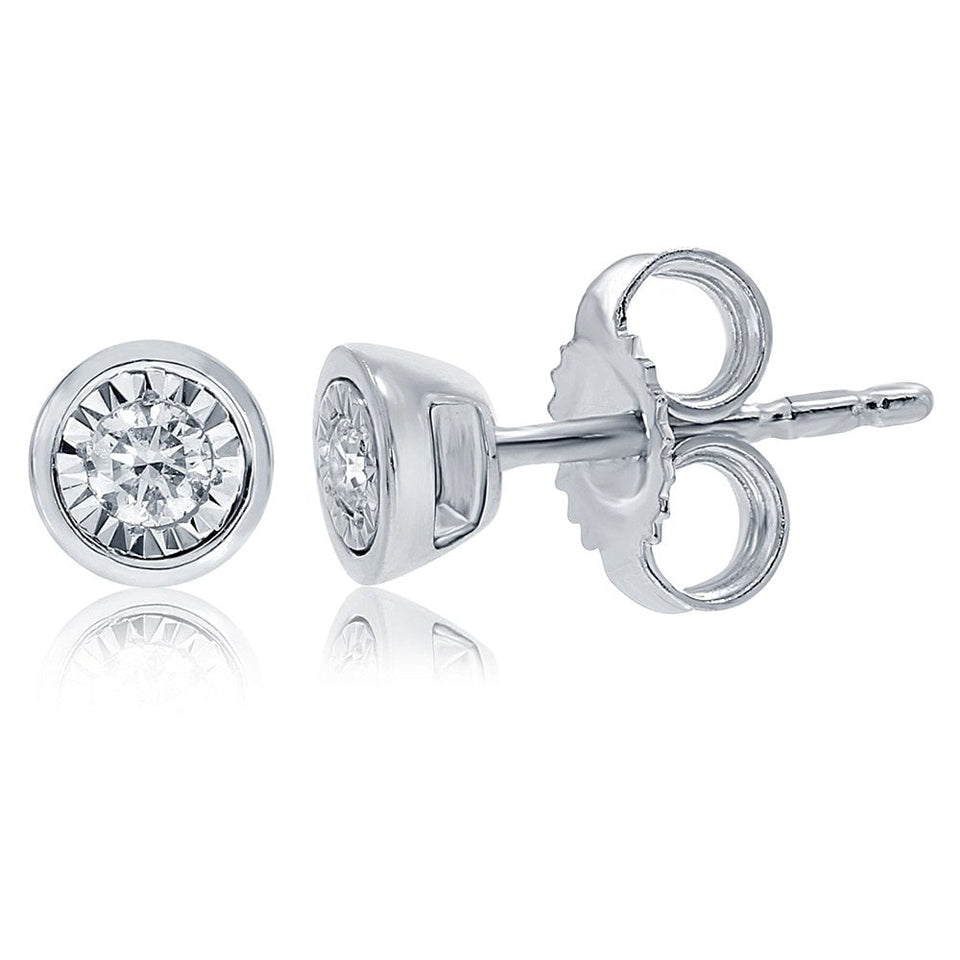 Francis & Gaye 9ct White Gold Round 0.06ct Diamond Studs