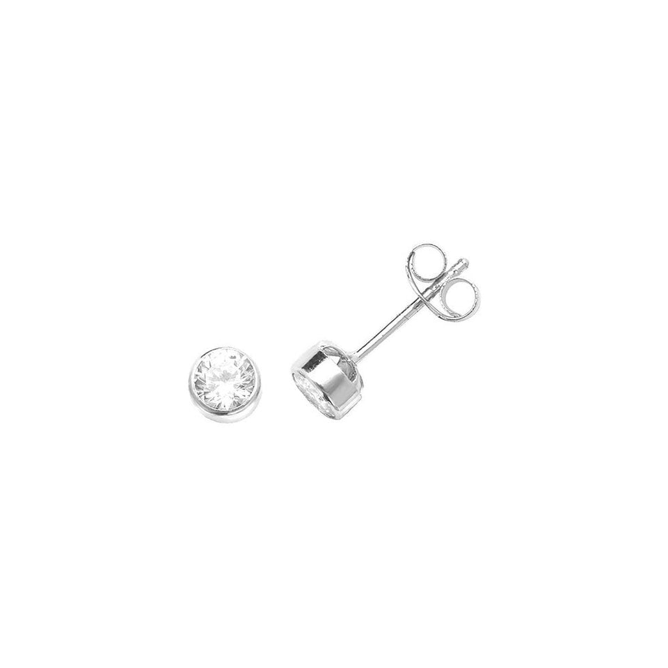 Francis & Gaye 9ct White Gold Round Stone Studs
