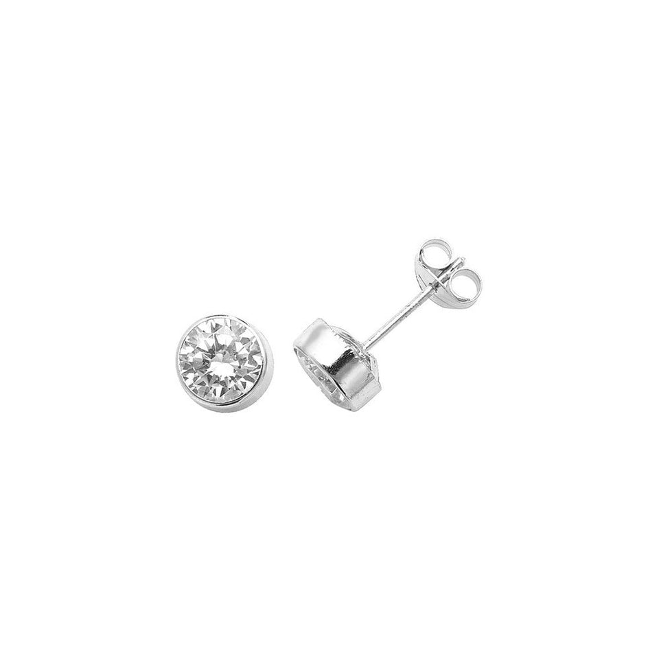 Francis & Gaye 9ct White Gold Round Stone Studs