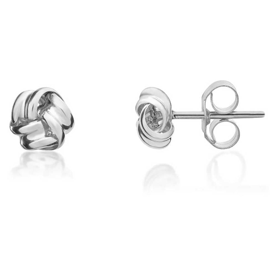 Francis & Gaye 9ct White Gold Small Knot Stud Earrings