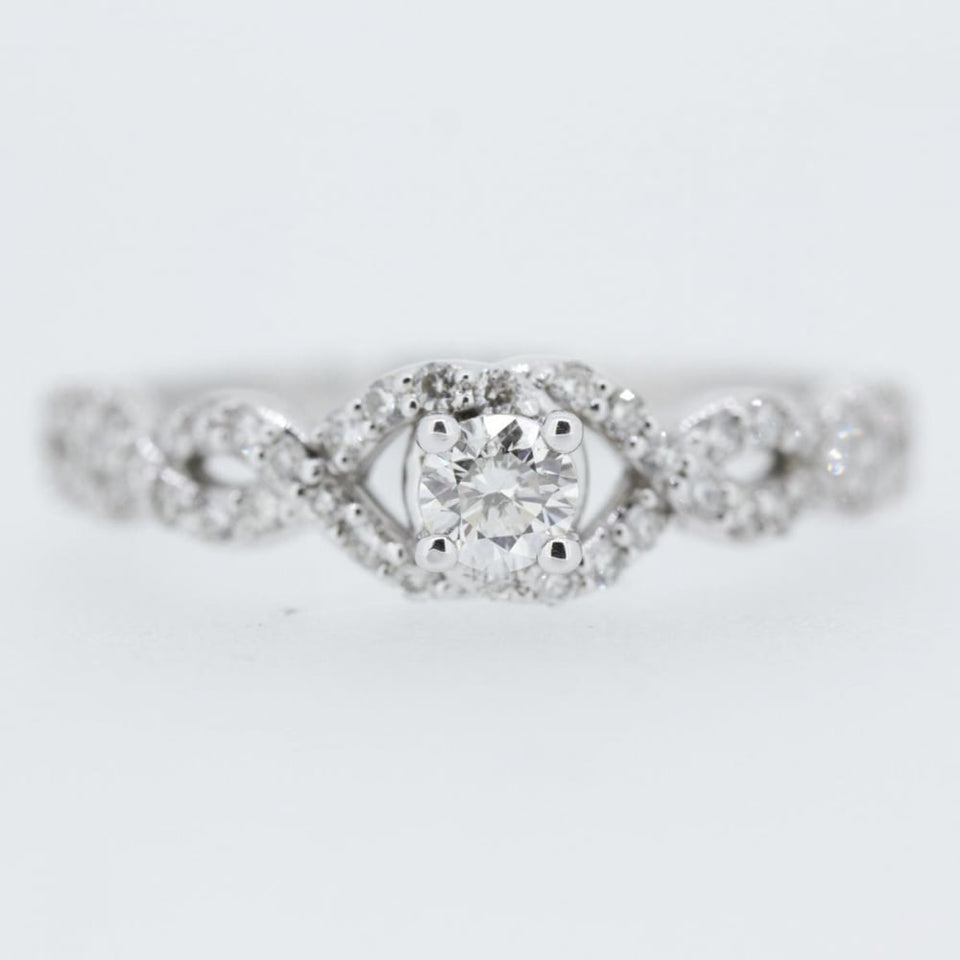 Francis & Gaye 9ct White Gold Twisted Shoulders Diamond Ring