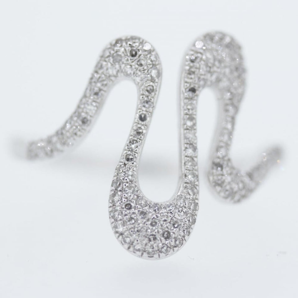 Francis & Gaye 9ct White Gold Wavy Diamond Ring