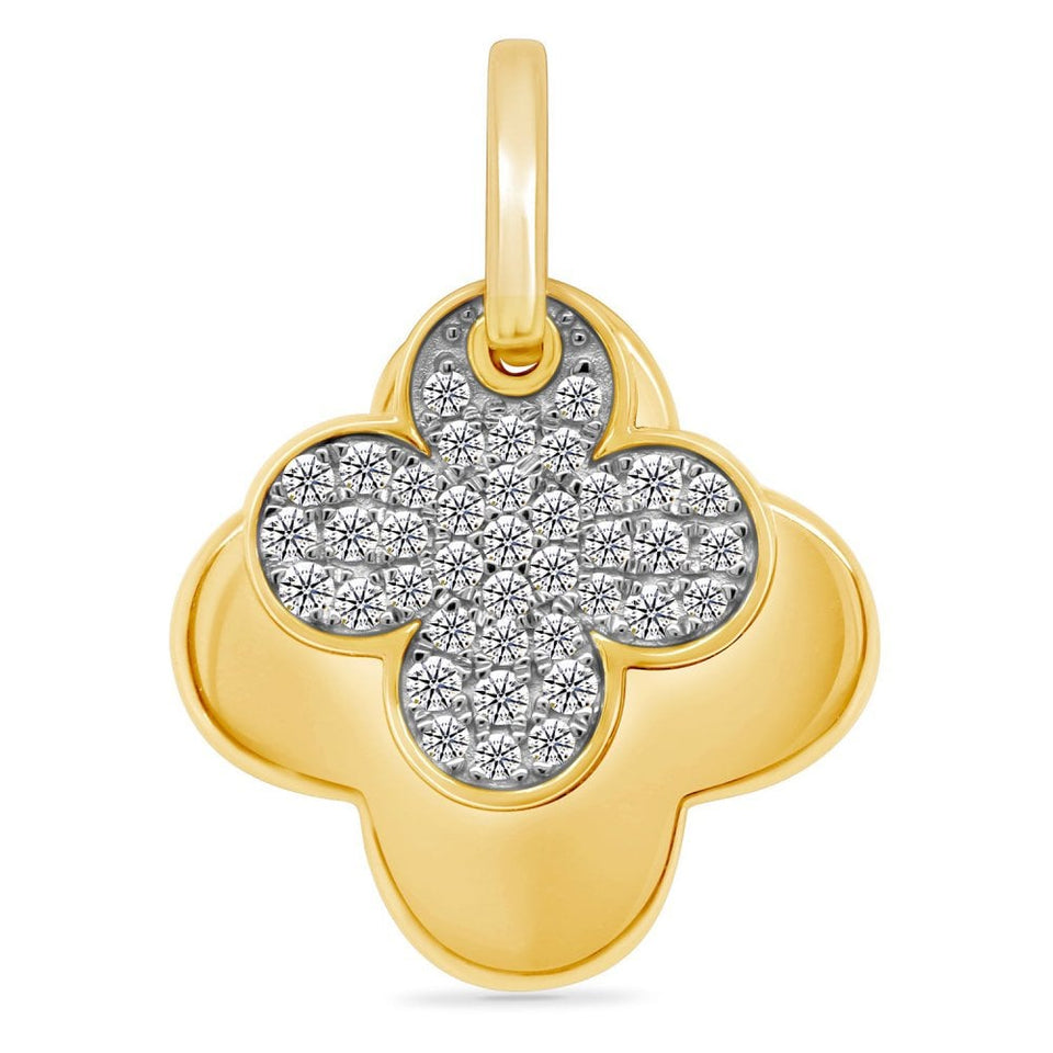 Francis & Gaye 9ct Yellow Gold 0.15ct Diamond Clover Pendant