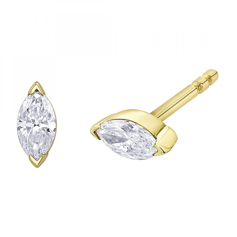 Francis & Gaye 9ct Yellow Gold 0.20ct Diamond Marquise Earring Studs