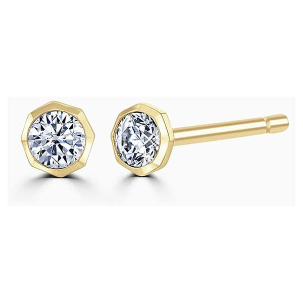 Francis & Gaye 9ct Yellow Gold Laboratory Created Diamond Solitaire Studs