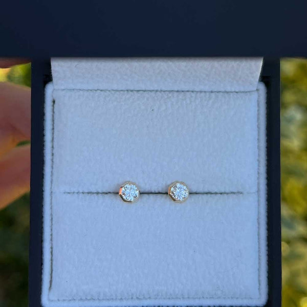 Francis & Gaye 9ct Yellow Gold Laboratory Created Diamond Solitaire Studs