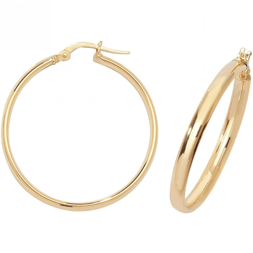 Francis & Gaye 9ct Yellow Gold 25mm Earring Hoops
