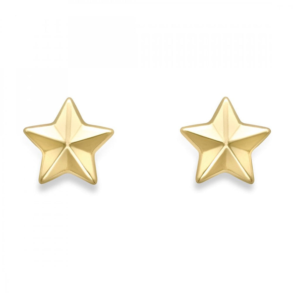 Francis & Gaye 9ct Yellow Gold 3D Star Studs