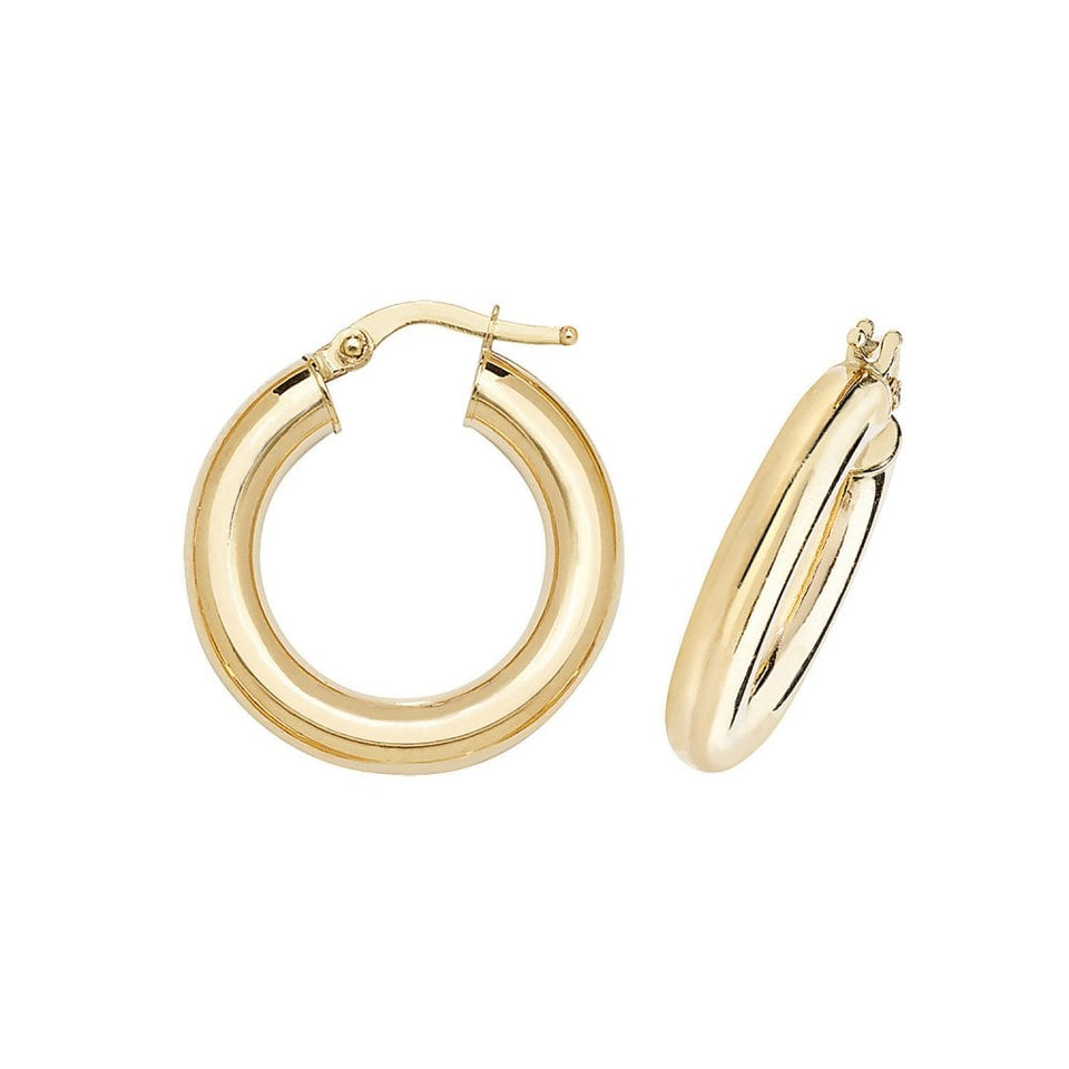 Francis & Gaye 9ct Yellow Gold 4mm Thick Earring Hoops