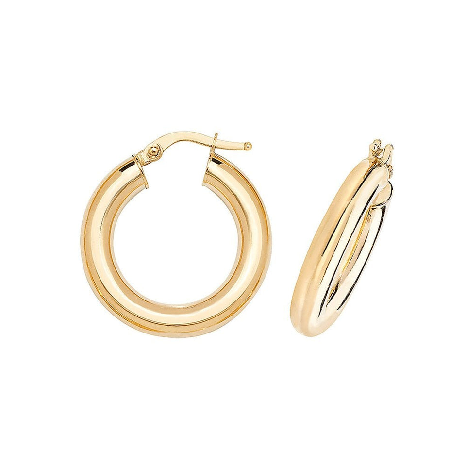 Francis & Gaye 9ct Yellow Gold 4mm Thick Earring Hoops