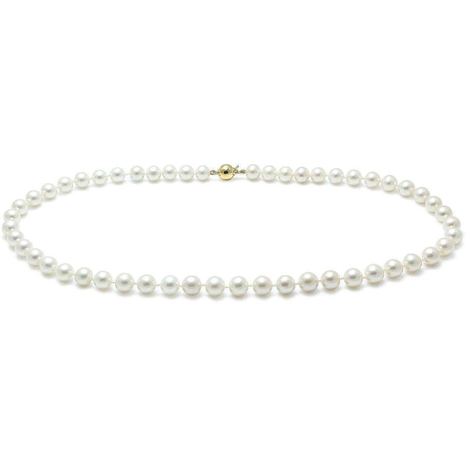 Francis & Gaye 9ct Yellow Gold 7-7.5mm White Pearl Necklace