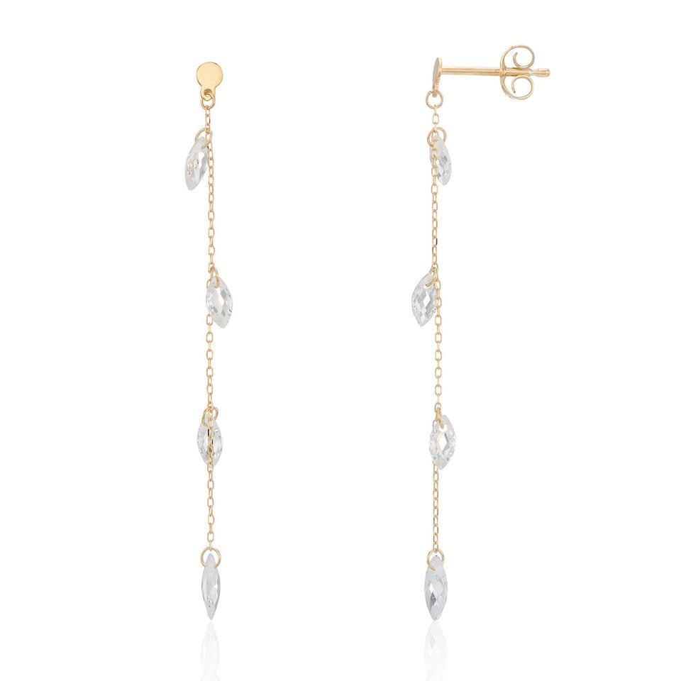 Francis & Gaye 9ct Yellow Gold Chain Drop Earrings
