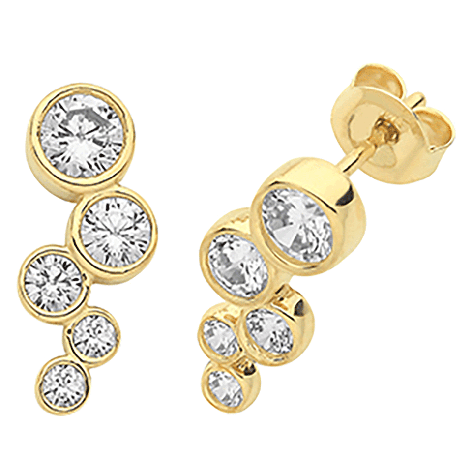 Francis & Gaye 9ct Yellow Gold Climber Earrings