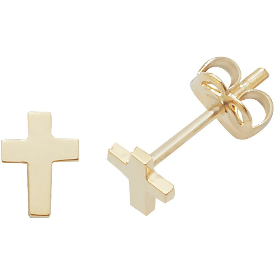 Francis & Gaye 9ct Yellow Gold Cross Earring Studs
