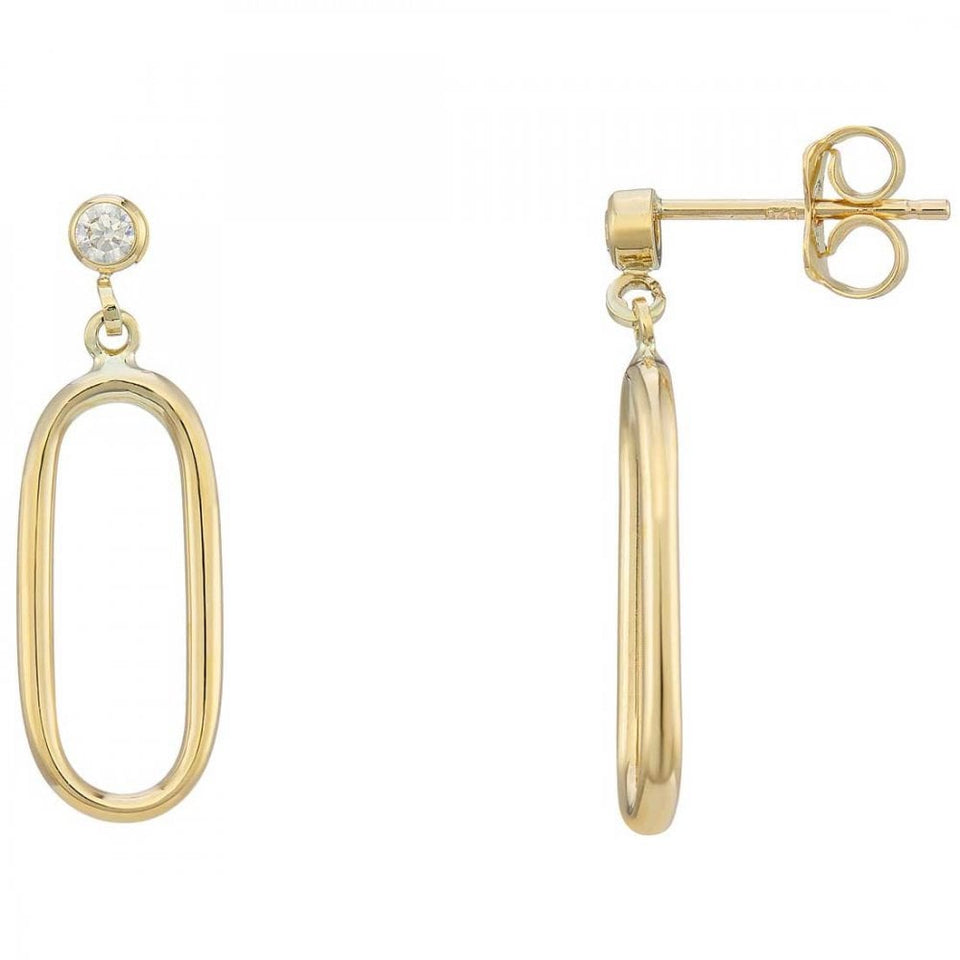 Francis & Gaye 9ct Yellow Gold Cubic Zirconia Drop Earrings