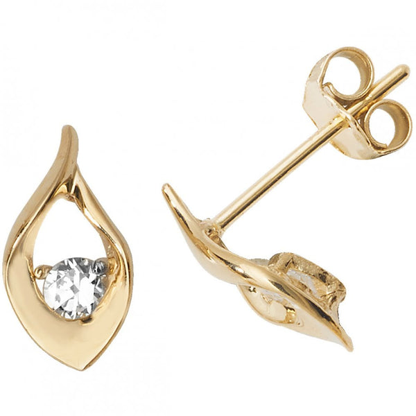 Francis & Gaye 9ct Yellow Gold Cubic Zirconia Stone Studs