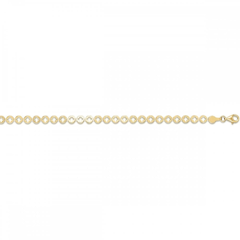 Francis & Gaye 9ct Yellow Gold Cut out Clover Bracelet