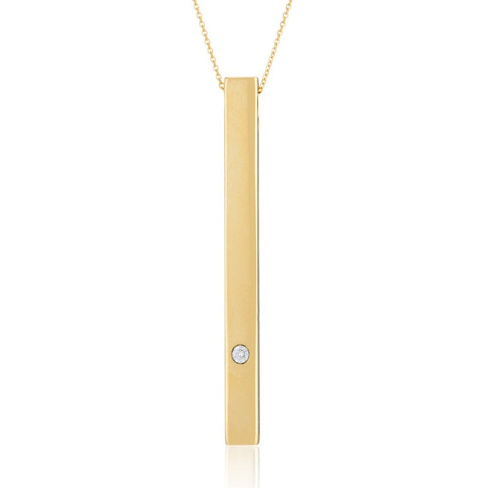 Francis & Gaye 9ct Yellow Gold Diamond Bar Necklace