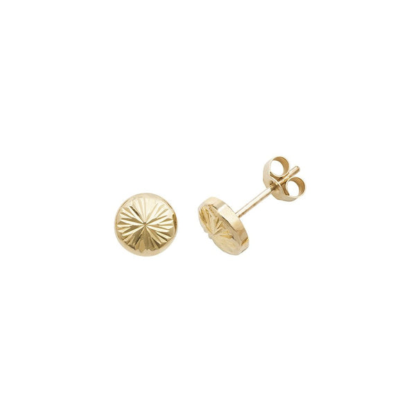 Francis & Gaye 9ct Yellow Gold Diamond Cut Circle Studs