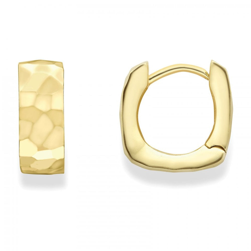 Francis & Gaye 9ct Yellow Gold Diamond Cut Huggie Hoops